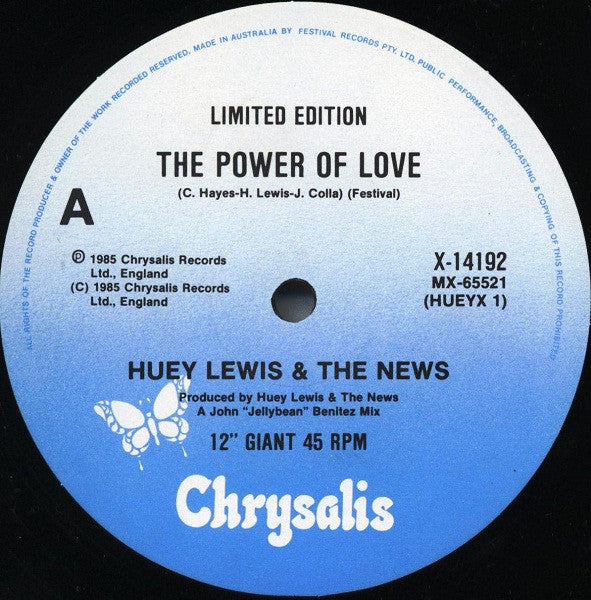 Huey Lewis & The News – The Power Of Love 12" vinyl record, image 3 of 4