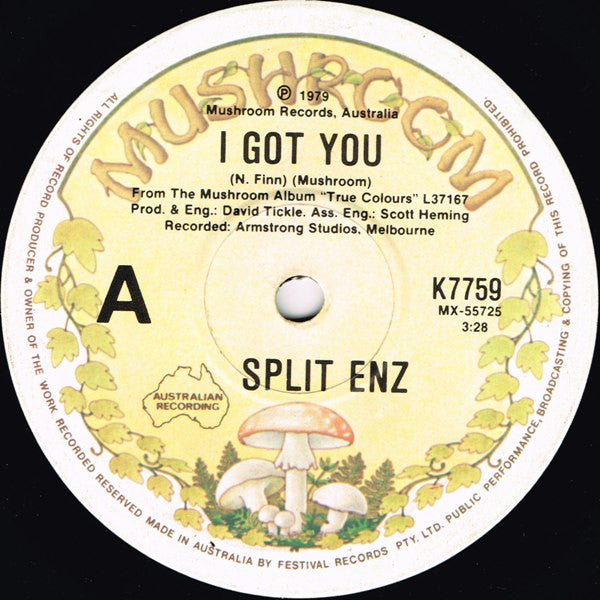 Split Enz – I Got You 7" vinyl record, image 1 of 2