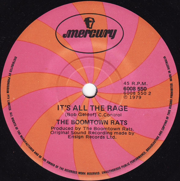 The Boomtown Rats – I Don't Like Mondays 7" vinyl record, image 2 of 2