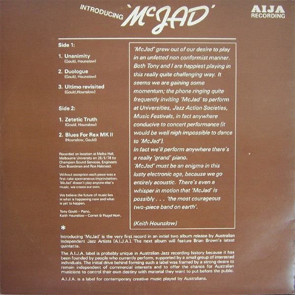 McJad – Introducing 'McJAD' LP vinyl record, image 2 of 2