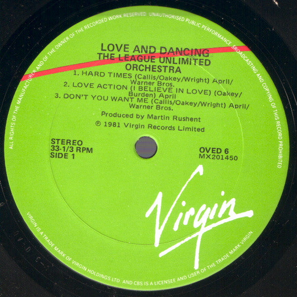 The League Unlimited Orchestra – Love And Dancing LP vinyl record, image 3 of 4
