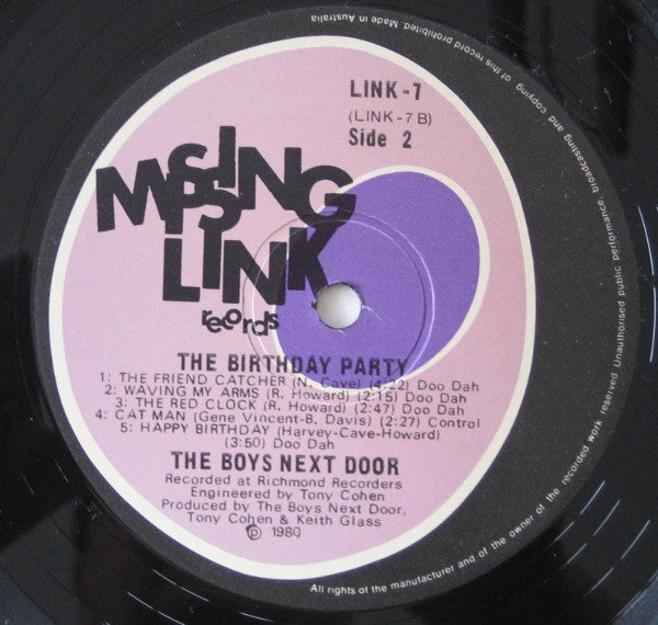 The Boys Next Door – The Birthday Party LP vinyl record, image 4 of 4