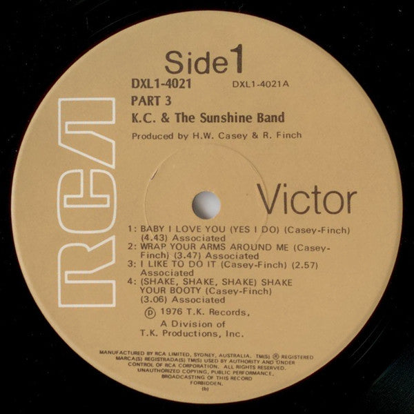 KC & The Sunshine Band – KC And The Sunshine Band (Part 3) LP vinyl record, image 4 of 4