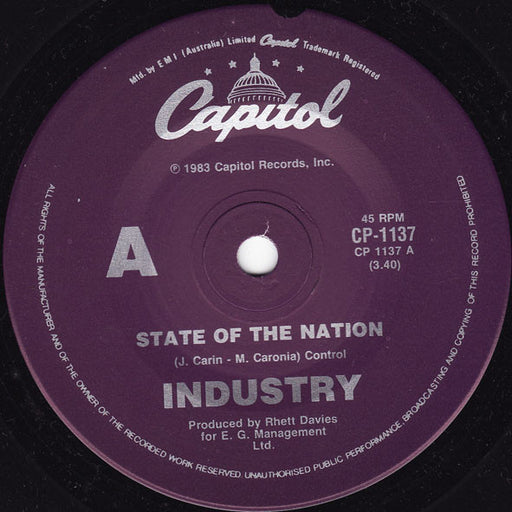 Industry – State Of The Nation 7" vinyl record, image 1 of 2