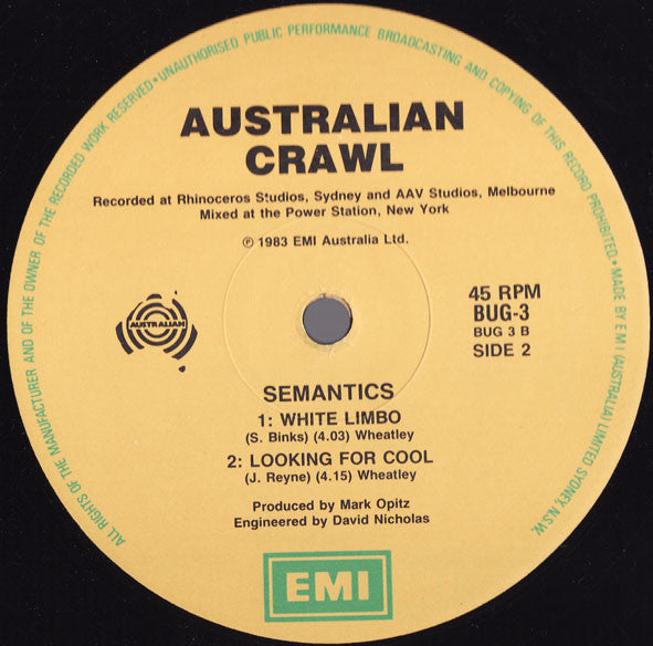 Australian Crawl – Semantics 12" vinyl record, image 4 of 5