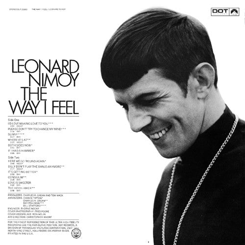 Leonard Nimoy – The Way I Feel LP vinyl record, image 2 of 6