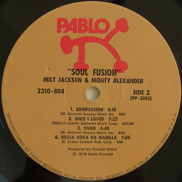 Milt Jackson, The Monty Alexander Trio – Soul Fusion LP vinyl record, image 6 of 6