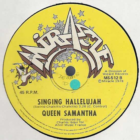 Queen Samantha – The Letter / Singing Hallelujah 12" vinyl record, image 2 of 2