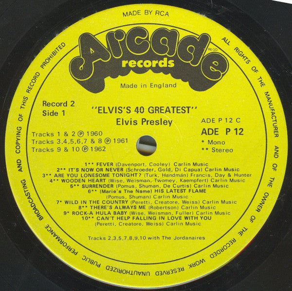Elvis Presley – Elvis' 40 Greatest (2xLP) LP vinyl record, image 6 of 7