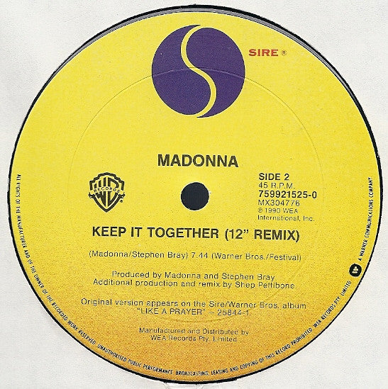 Madonna – Vogue / Keep It Together 12" vinyl record, image 4 of 4