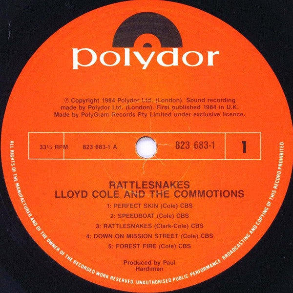Lloyd Cole & The Commotions – Rattlesnakes LP vinyl record, image 3 of 6