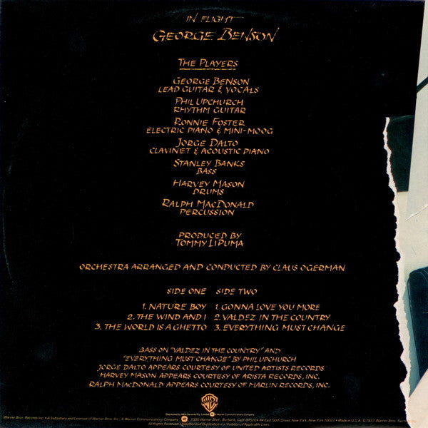 George Benson – In Flight LP vinyl record, image 2 of 5