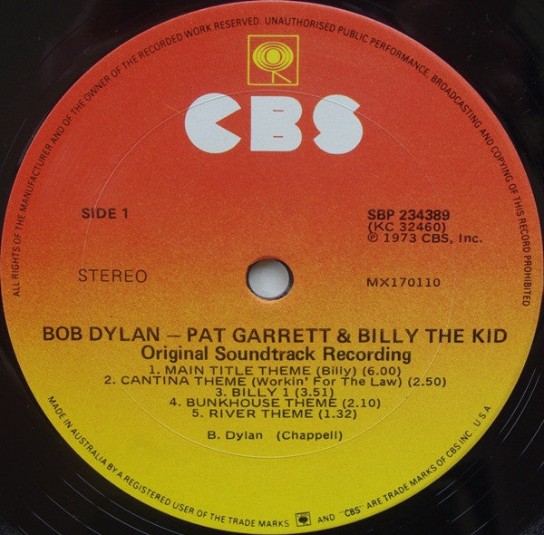 Bob Dylan – Pat Garrett & Billy The Kid - Original Soundtrack Recording LP vinyl record, image 3 of 4