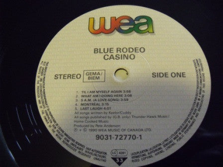Blue Rodeo – Casino LP vinyl record, image 2 of 4