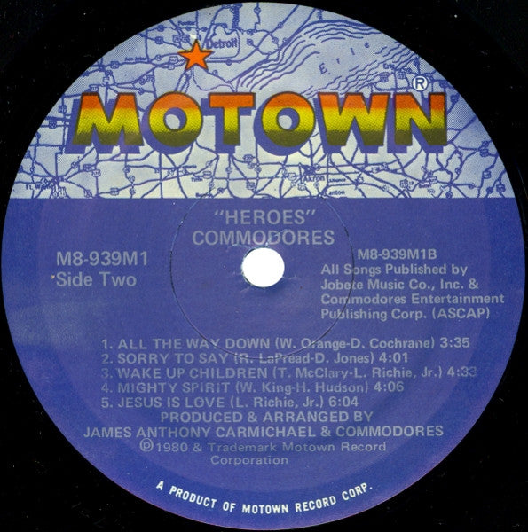 Commodores – Heroes LP vinyl record, image 5 of 7