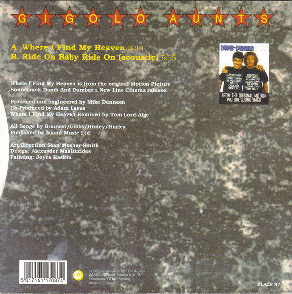 Gigolo Aunts – Where I Find My Heaven 7" vinyl record, image 2 of 3