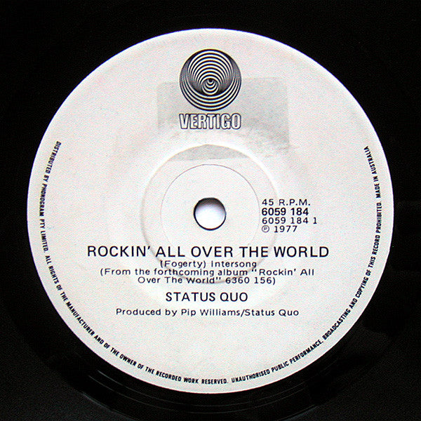 Status Quo – Rockin' All Over The World 7" vinyl record, image 1 of 2