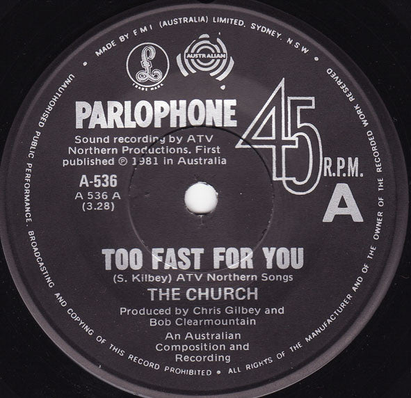 The Church – Too Fast For You (2x7") 7" vinyl record, image 2 of 8