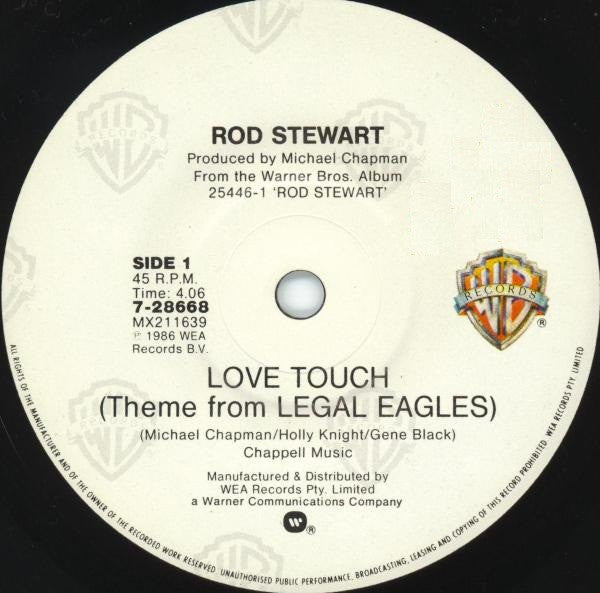 Rod Stewart – Love Touch (Theme From Legal Eagles) 7" vinyl record, image 3 of 4