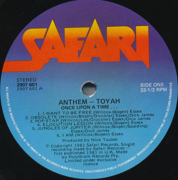 Toyah – Anthem LP vinyl record, image 3 of 5