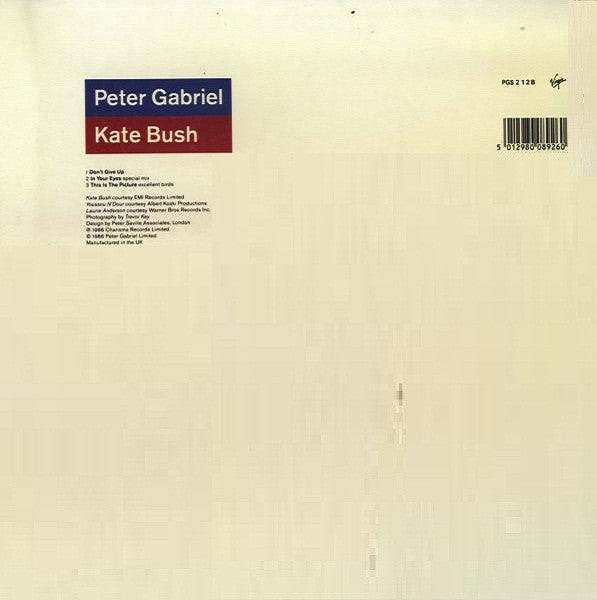 Peter Gabriel, Kate Bush – Don't Give Up 12" vinyl record, image 2 of 4