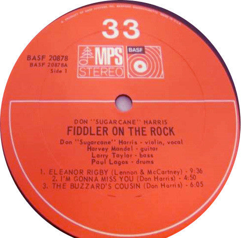 Don "Sugarcane" Harris – Fiddler On The Rock LP vinyl record, image 4 of 4