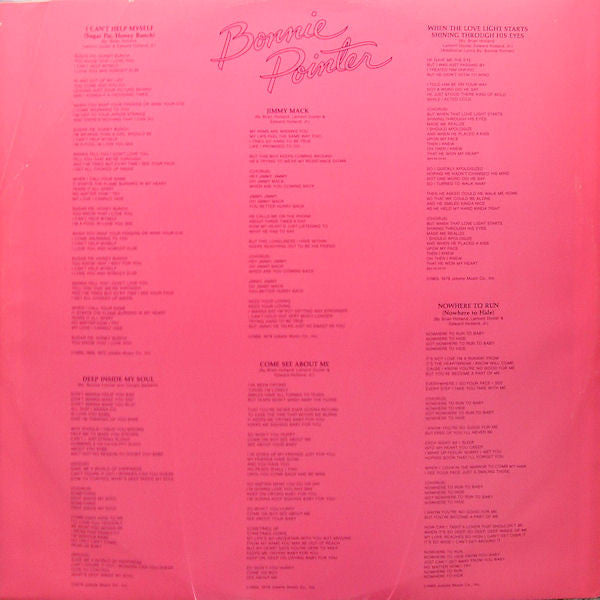 Bonnie Pointer – Bonnie Pointer LP vinyl record, image 6 of 6