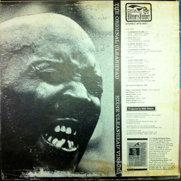 Eddie "Cleanhead" Vinson – The Original Cleanhead LP vinyl record, image 2 of 3