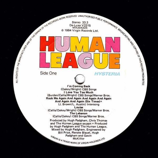 The Human League – Hysteria LP vinyl record, image 7 of 8
