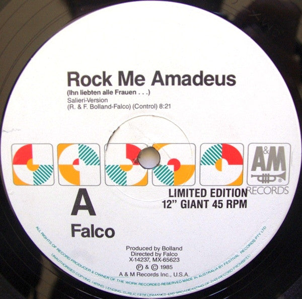 Falco – Rock Me Amadeus (Special Salieri Club Mix) 12" vinyl record, image 3 of 4