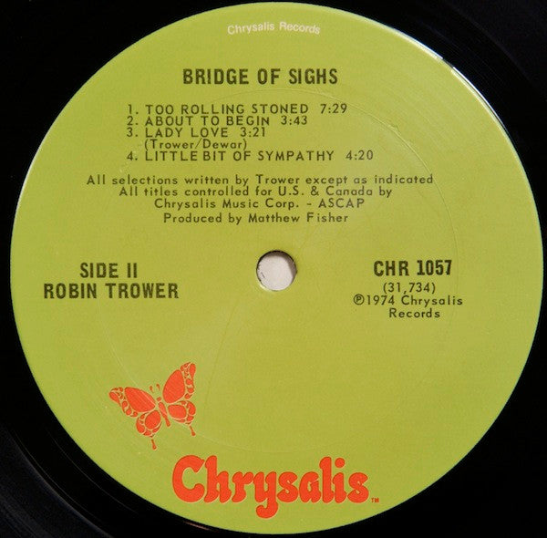 Robin Trower – Bridge Of Sighs LP vinyl record, image 4 of 4
