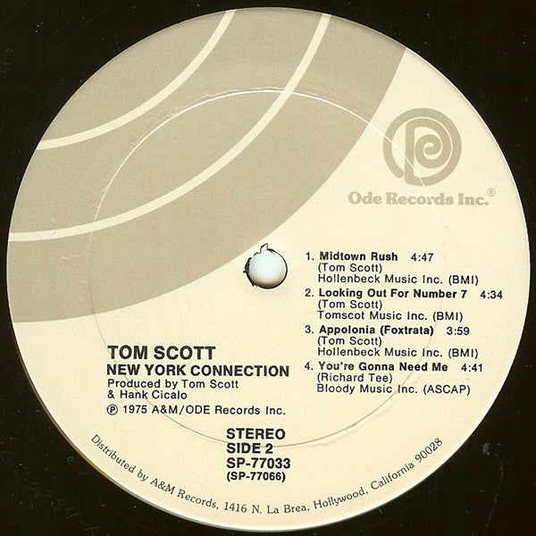 Tom Scott – New York Connection LP vinyl record, image 4 of 4