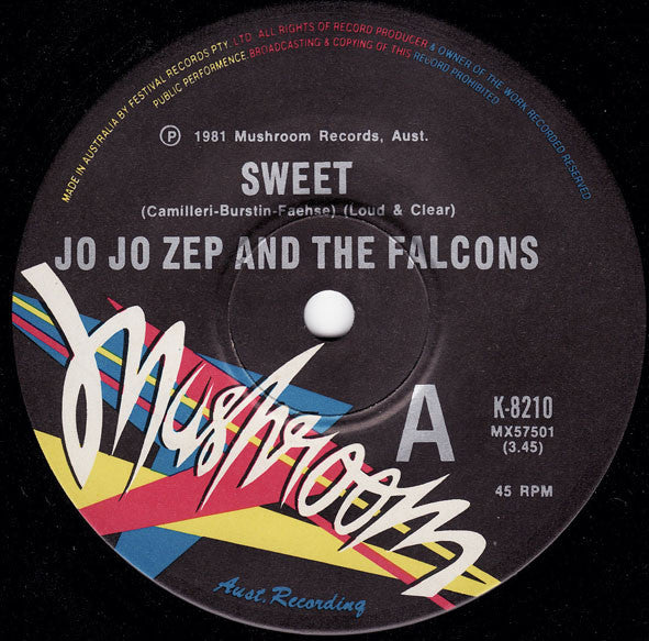 Jo Jo Zep and the Falcons – Sweet 7" vinyl record, image 1 of 3