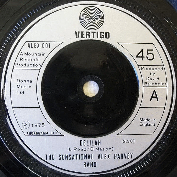 The Sensational Alex Harvey Band – Delilah 7" vinyl record, image 1 of 3