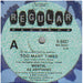 Mental As Anything – Too Many Times 7" vinyl record, image 3 of 4
