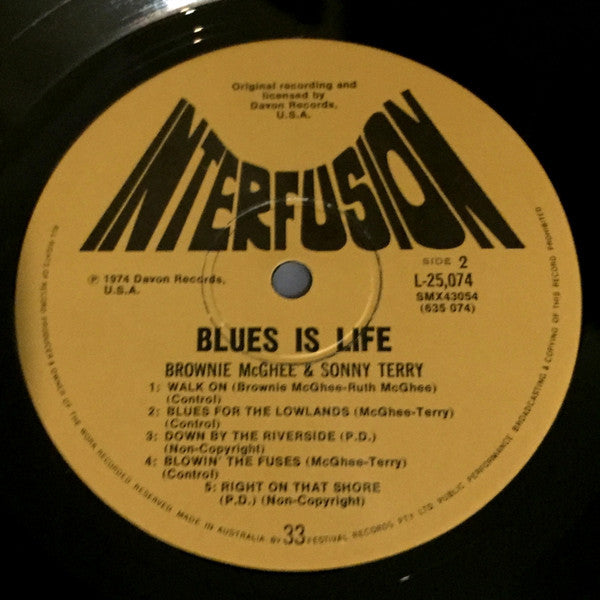 Sonny Terry, Brownie McGhee, Lightnin' Hopkins – Blues Is Life LP vinyl record, image 4 of 4