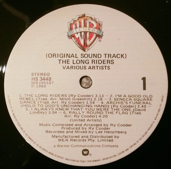 Ry Cooder – The Long Riders (Original Sound Track) LP vinyl record, image 3 of 4