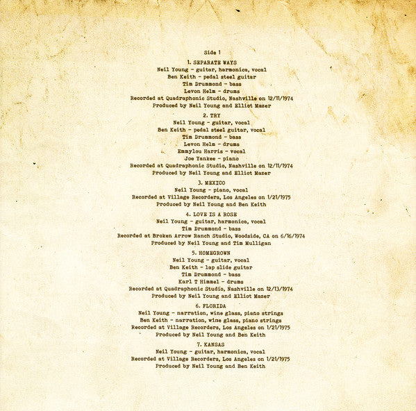 Neil Young – Homegrown LP vinyl record, image 5 of 7