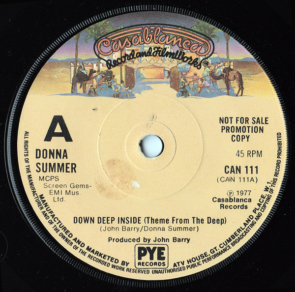 Donna Summer, John Barry – Down, Deep Inside (Theme From The Deep) 7" vinyl record, image 1 of 3