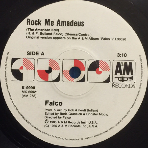 Falco – Rock Me Amadeus (The American Edit) 7" vinyl record
