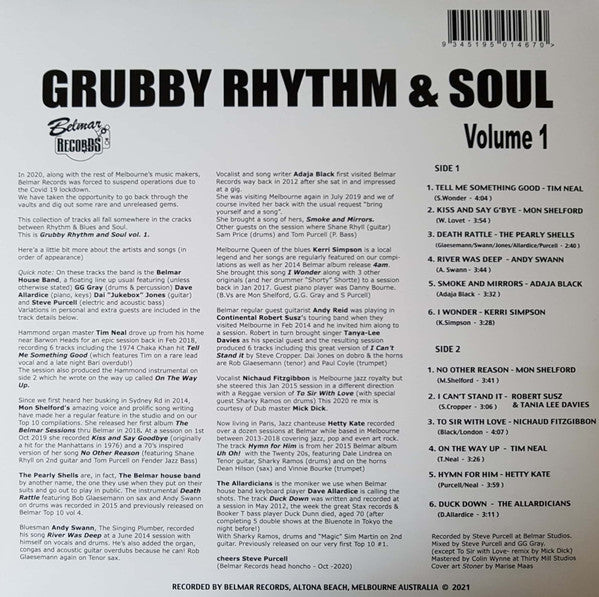 Various – Belmar Records Presents Grubby Rhythm & Soul Vol. 1 LP vinyl record, image 2 of 4