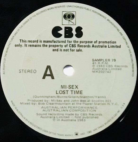 Mi-Sex – Lost Time 12" vinyl record, image 1 of 2