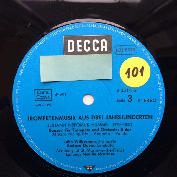 John Wilbraham, The Academy Of St. Martin-in-the-Fields, Sir Neville Marriner – Trompetenmusik aus drei Jahrhunderten (2xLP) LP vinyl record, image 5 of 7