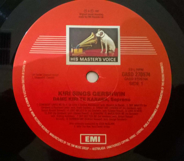 Kiri Te Kanawa, George Gershwin, John McGlinn, The New Princess Theater Orchestra – Kiri Sings Gershwin LP vinyl record, image 2 of 2