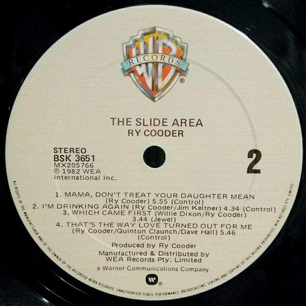 Ry Cooder – The Slide Area LP vinyl record, image 4 of 4