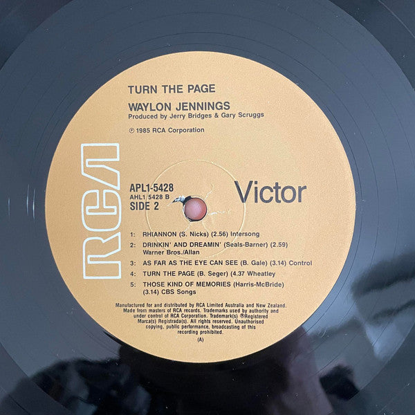 Waylon Jennings – Turn The Page LP vinyl record, image 4 of 4
