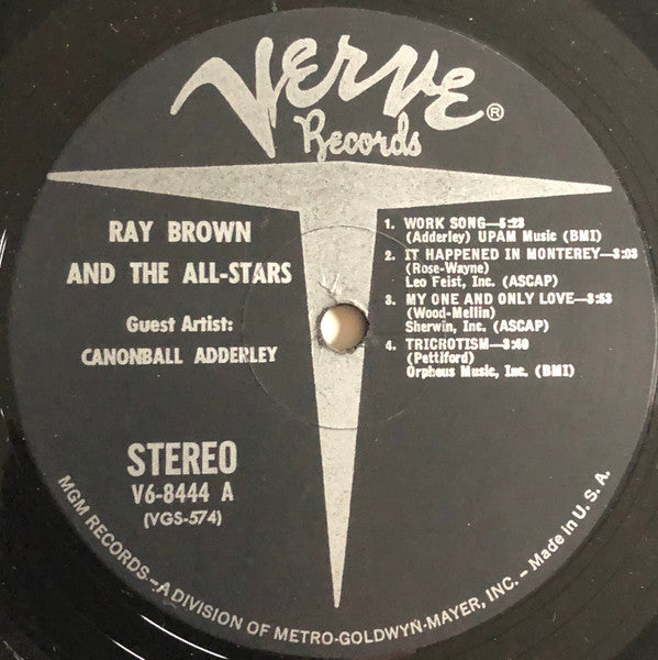 Ray Brown All-Star Big Band, Cannonball Adderley – With The All-Star Big Band LP vinyl record, image 3 of 4