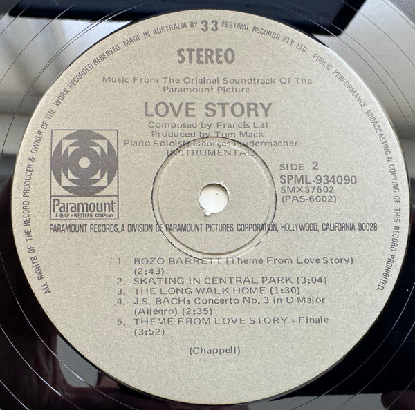 Francis Lai – Love Story - Music From The Original Soundtrack Of The Paramount Picture LP vinyl record, image 4 of 4