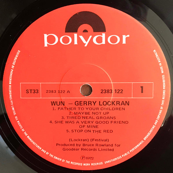 Gerry Lockran – Wun LP vinyl record, image 3 of 3
