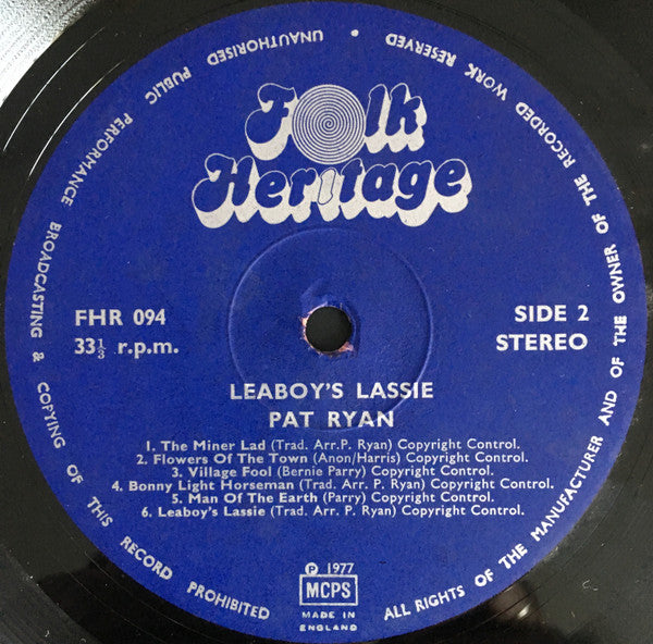 Pat Ryan – Leaboy's Lassie LP vinyl record, image 4 of 4